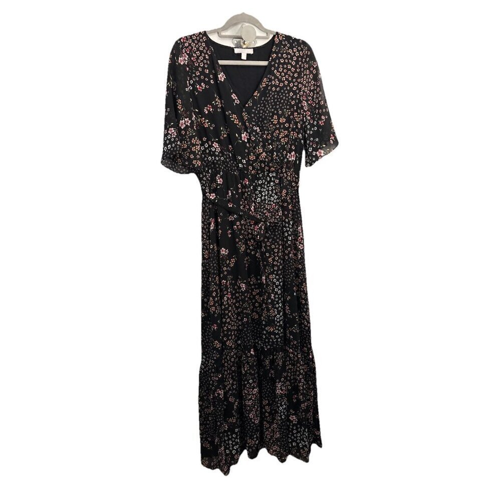 Chelsea 28 Tiered Floral Chiffon Dress Women Medium